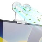 Ventilador de monitor THRRLY com 2 cabeças giratórias, 3 velocidades, alimentado por USB
