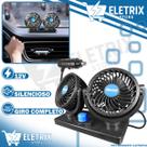 Ventilador de painel automotivo 12 V duas cabeças ajustável 360 para carro