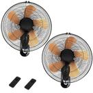 Ventilador de parede AZOUTDOOR de 20 polegadas com controle remoto Gold, pacote com 2