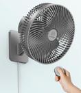 Ventilador de parede LEMOISTAR 25cm com controle remoto de 4 velocidades