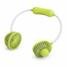 Ventilador de Pescoço Portátil Recarregável Usb Flexível Silencioso Duplo Fluxo Verde
