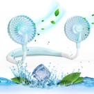 Ventilador de pescoço VAGAU Portable Cooling com luzes LED de 3 velocidades (azul)