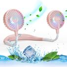 Ventilador de pescoço VAGAU Portable Cooling com luzes LED de 3 velocidades rosa