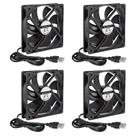 Ventilador de resfriamento ACEIRMC 120x120x25mm 5V USB com 4 unidades para pequenos eletrodomésticos Ventilador de resfriamento ACEIRMC 120x120x25mm 5V USB com 4 unidades para pequenos eletrodomésticos