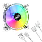 Ventilador De Resfriamento Síncrono PWM ARGB De 12CM, Controle De Temperatura Do CPU 5V, Ventilador