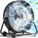 Ventilador de tambor industrial LifePlus 24 polegadas 8900 CFM 320W 3 velocidades