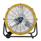 Ventilador de tambor Tornado de 24 polegadas de alta velocidade, pesado, amarelo