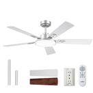 Ventilador de techo Addlon de 52" plateado con luz y control remoto regulable