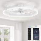 Ventilador de techo LEDIARY 24" con control remoto regulable y control por aplicación, color blanco Ventilador de techo LEDIARY 24" con control remoto regulable y control por aplicación, color blanco
