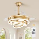 Ventilador de Techo Retráctil LEDIARY 107 cm con Luz 6 Velocidades Dorado