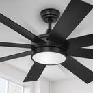 Ventilador de Techo YITAHOME 60" Negro con Luz y Control Remoto, 6 Velocidades