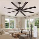 Ventilador de Techo ZMISHIBO 65" Bronce Aceitado con 8 Aspas y Motor DC