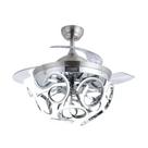 Ventilador de Teto 1367S Prata Retrátil, LED 3 Cores e Design Inovador