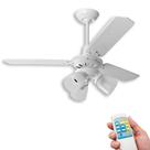 Ventilador De Teto 3 Lâmpadas Rubi Branco Loren Sid com Controle Remoto