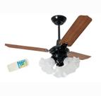 Ventilador de Teto 3 Lâmpadas Tulipa Loren Sid Preto + Controle Remoto