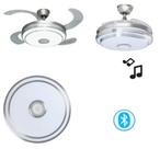 Ventilador De Teto 4 Pás Retrátil Com Controle, som e Bluetooth