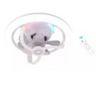 Ventilador De Teto 48W Silencioso Com Luz LED 360 Controle Remoto Branco Frio Branco Quente