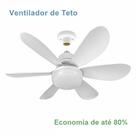 Ventilador de Teto 80% Economia de Energia Controle Remoto