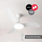 Ventilador de Teto 96cm com LED Controle Remoto 127V 3 Velocidades Exaustão