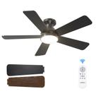 Ventilador de teto adicional de 42 polegadas com luz e controle remoto preto