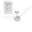 Ventilador de Teto Aliseu Terral 3 Pás - com luminária policarbonato Cristal transparente