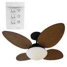 Ventilador de Teto Aliseu Vime Mogno com Controle de Parede