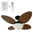 Ventilador de Teto Aliseu Vime Mogno Plus com Controle Remoto e Controle de Parede