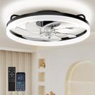 Ventilador de Teto Amceiling 20" com 7 Hélices, Luz LED e Controle Remoto Preto