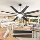 Ventilador de Teto Amico 183 cm com Luz, Controle Remoto e Dimmer, Preto