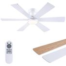 Ventilador de teto Asyko 46" branco com luz, controle remoto, 6 velocidades e timer Ventilador de teto Asyko 46" branco com luz, controle remoto, 6 velocidades e timer