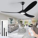 Ventilador de teto AUNLPB 178cm Wooden Blades DC Motor Light