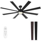 Ventilador de teto Autoday 62" 8-Blade Matte Black Wood LED Remote Ventilador de teto Autoday 62" 8-Blade Matte Black Wood LED Remote