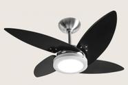Ventilador de Teto Azzam Escovado 4 Pás Pretas LED 127v Tron