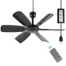 Ventilador de teto bestmoument portátil 45cm com controle remoto 5V DC