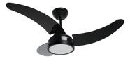 Ventilador De Teto Búzios Max Led Tron Preto 3 Pás