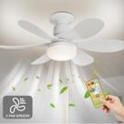 Ventilador De Teto C/ Lâmpada Led + Controle Para Bocal E27 Suporte