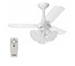 Ventilador de Teto com Controle Remoto 3 Lâmpadas Tulipa Loren Sid Transparente