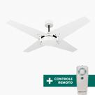 Ventilador de Teto Com Controle Remoto Natuvent Callis No Light 4 Pás Madeira Branco