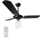 Ventilador de Teto com Controle Remoto Yris 150w e 180w Preto Pás Pretas Ventex