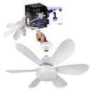 Ventilador de Teto Com Lâmpada Encaixe E27 Led 60w Com Controle de Luminosidade e de Velocidade