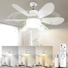 Ventilador de teto com luz VTYXCTIGJ 20" com controle remoto e regulagem de intensidade E26