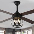 Ventilador de teto Curve Curio 52" Farmhouse Light Remote Silent