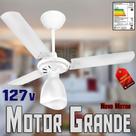 Ventilador De Teto Delta Light Novo Motor Grande Branco com Pás Brancas 127v c/Globo 3 Velocidades