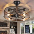 Ventilador de teto Depuley 20" Caged Light Remote App Control Ventilador de teto Depuley 20" Caged Light Remote App Control