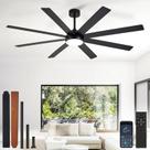 Ventilador de Teto Depuley 66" Preto com 8 Pás, Dimerizável e Controle Remoto