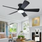 Ventilador de teto Depuley Modern de 42 polegadas com preto claro com controle remoto