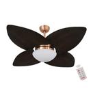 Ventilador de Teto Dormamu Cobre 4 Pás Palmae Tabaco 220V com Controle