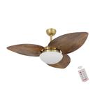 Ventilador de Teto Dormamu Dourado 3 Pás Rádica Imbuia 220V com Controle Ventilador de Teto Dormamu Dourado 3 Pás Rádica Imbuia 220V com Controle