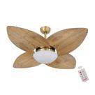Ventilador de Teto Dormamu Dourado 4 Pás Rádica Freijó 220V com Controle