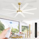 Ventilador de teto Fabbulous 165 cm 8 lâminas 3CCT Remote Gold
